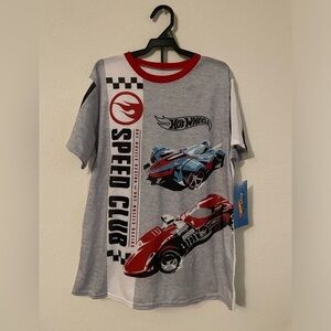 Hot Wheels Kids Short Sleeve cozy pants Pajama Set - Gray and Red size XL 14/16